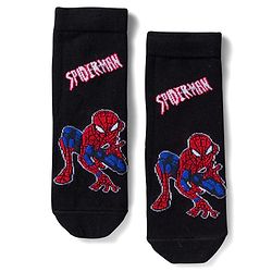 Pine Kids Marvel Non Terry Knit Ankle Length Anti Bacterial Socks With Spider-Man Graphics Pack of 3 - Red & Black