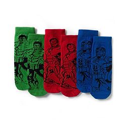 Pine Kids Marvel Non Terry Cotton Knit Anti Bacterial Ankle Length Socks With Avengers Graphic Pack of 3 - Multicolour