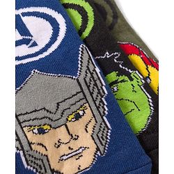 Pine Kids Marvel Non Terry Cotton Knit Anti Bacterial Ankle Length Socks With Avengers Graphic Pack of 3 - Mutlicolour