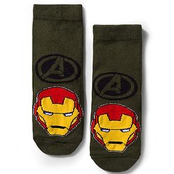 Pine Kids Marvel Non Terry Cotton Knit Anti Bacterial Ankle Length Socks With Avengers Graphic Pack of 3 - Mutlicolour