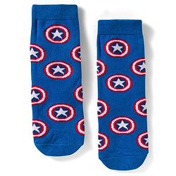 Pine Kids Marvel Non Terry Knit Ankle Length Anti Bacterial Socks With Avengers Graphics Pack of 3 - Red Blue & Green