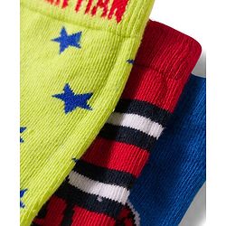 Pine Kids Non Terry Knit Anti Bacterial Ankle Length Socks With Spider Man Graphic Pack Of 3 - Multicolour
