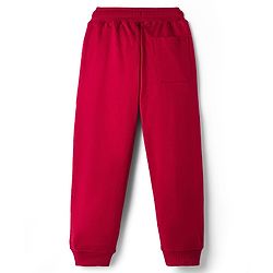 Pine Kids Knit Full Length Lounge Pant With Text Badge - Red