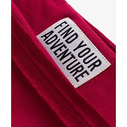 Pine Kids Knit Full Length Lounge Pant With Text Badge - Red