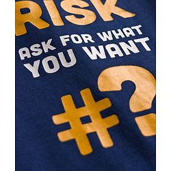 Pine Kids Terry Knit Full Length Lounge Pant with Text Print - Navy Blue