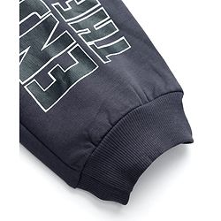 Pine Kids Terry Knit Full Length Lounge Pant With Text Print - Grey