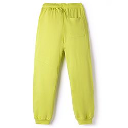 Pine Kids Terry Knit Full Length Lounge Pant With Text Print - Limegreen