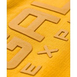 Pine Kids Terry Knit Full Length Lounge Pant With Text Badge - Mustard
