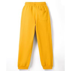 Pine Kids Terry Knit Full Length Lounge Pant With Text Badge - Mustard