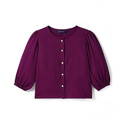 Pine Kids Woven Full Sleeves Solid Top - Purple