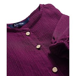 Pine Kids Woven Full Sleeves Solid Top - Purple