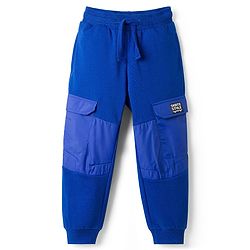 Pine Kids Knit Full Length Cut N Sew Lounge Pant With Pockets & Skate Style Badge - Black