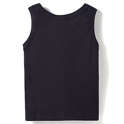Pine Kids Cotton Lycra Knit Sleeveless Top With Floral Embroidery - Black