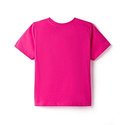 Pine Kids Cotton Knit Half Sleeves Top With Butterfly Print - Dark Pink