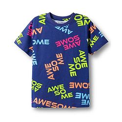 Pine Kids Single Jersey Knit Half Sleeves T-Shirt & Lounge Pant Co-ords Night Suit With Awesome Print - Navy Blue
