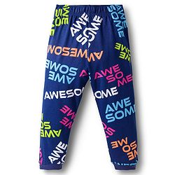 Pine Kids Single Jersey Knit Half Sleeves T-Shirt & Lounge Pant Co-ords Night Suit With Awesome Print - Navy Blue