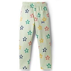 Pine Kids Single Jersey Knit Half Sleeves Shirt & Pyjama Co-ord Night Suit With Star Print - Sea Green
