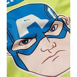 Pine Kids Marvel Single Jersey Knit Half Sleeves T-Shirt & Short Set With Captain America Print - Blue
