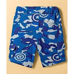 Pine Kids Marvel Single Jersey Knit Drop Shoulder Half Sleeves T-Shirt & Shorts Set With Avengers Graphics & Camouflage Detailing - Multicolor