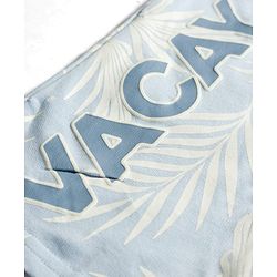 Pine Kids Looper Knit Shorts with Vacay Print - Sky Blue