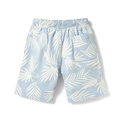 Pine Kids Looper Knit Shorts with Vacay Print - Sky Blue