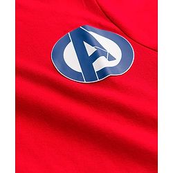 Pine Kids Marvel Single Jersey Knit Half Sleeves T-Shirt With Avengers Graphics & Badge Detailing - Red