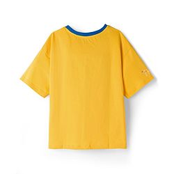 Pine Kids Marvel Terry Knit Half Sleeves Drop Shoulder T-Shirt With Thor Print & Gold Foil Detailing - Yellow