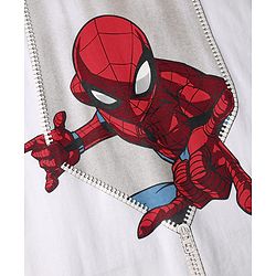 Pine Kids Marvel Single Jersey Knit Half Sleeves T-Shirt With Spiderman Print - White