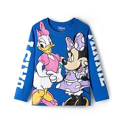 Pine Kids Disney Single Jersey Knit Full Sleeves Night Suit With Minnie & Friends Print - Blue