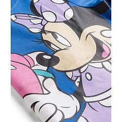 Pine Kids Disney Single Jersey Knit Full Sleeves Night Suit With Minnie & Friends Print - Blue
