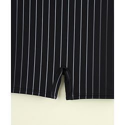 Pine Active Sleeveless Striped Legged Swimsuit - Black