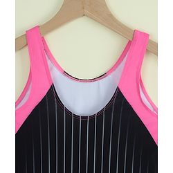 Pine Active Sleeveless Striped Legged Swimsuit - Black