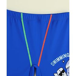 Pine Kids Text Printed Swimming Trunk - Blue