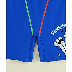 Pine Kids Text Printed Swimming Trunk - Blue