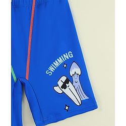 Pine Kids Text Printed Swimming Trunk - Blue