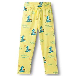 Pine Kids Single Jersey Knit Half Sleeves Co-ords Night Suit With Shark Print - Yellow