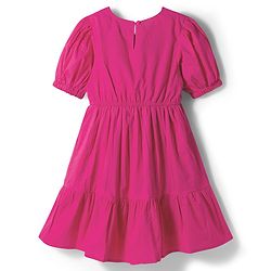 Pine Kids Cotton Woven Half Sleeves Frock with Floral Embroidery - Yellow