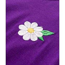 Pine Kids Cotton Knit Half Sleeves Tiered Frock with Floral Embroidery - Purple