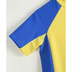 Pine Active Raglan Half Sleeves Solid Legged Swimsuit - Yellow