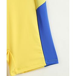 Pine Active Raglan Half Sleeves Solid Legged Swimsuit - Yellow
