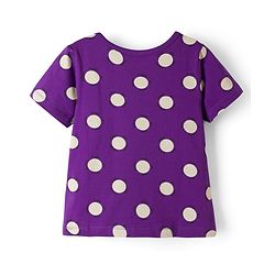 Pine Kids Single Jersey Knit Half Sleeves Co-ords Top & Pajama Night Suit with Polka Dot Print - Purple