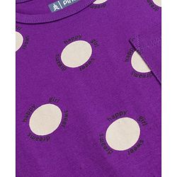 Pine Kids Single Jersey Knit Half Sleeves Co-ords Top & Pajama Night Suit with Polka Dot Print - Purple