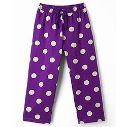 Pine Kids Single Jersey Knit Half Sleeves Co-ords Top & Pajama Night Suit with Polka Dot Print - Purple