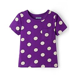 Pine Kids Single Jersey Knit Half Sleeves Co-ords Top & Pajama Night Suit with Polka Dot Print - Purple
