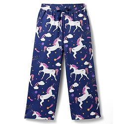 Pine Kids Single Jersey Knit Frill Sleeves Top & Pajama Night Suit With Unicorn Print - Purple