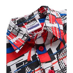 Pine Kids Marvel 100% Cotton Woven Half Sleeves Shirt With Avengers Graphics - Multicolour
