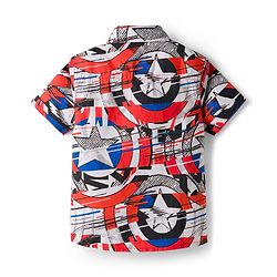 Pine Kids Marvel 100% Cotton Woven Half Sleeves Shirt With Avengers Graphics - Multicolour