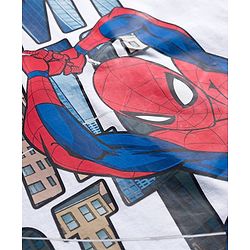 Pine Kids Marvel Single Jersey Knit Half Sleeves Drop Shoulder Shirt With Spider Man Graphics - White