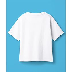 Pine Kids Marvel Single Jersey Knit Half Sleeves Drop Shoulder Shirt With Spider Man Graphics - White