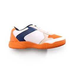 Pine Active Lace Up Solid Badminton Shoes - Orange & White
